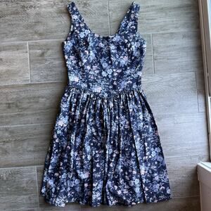 Vintage Style Laura Ashley Made in Great Britain Floral Cotton Fit & Flare Dress